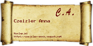 Czeizler Anna névjegykártya